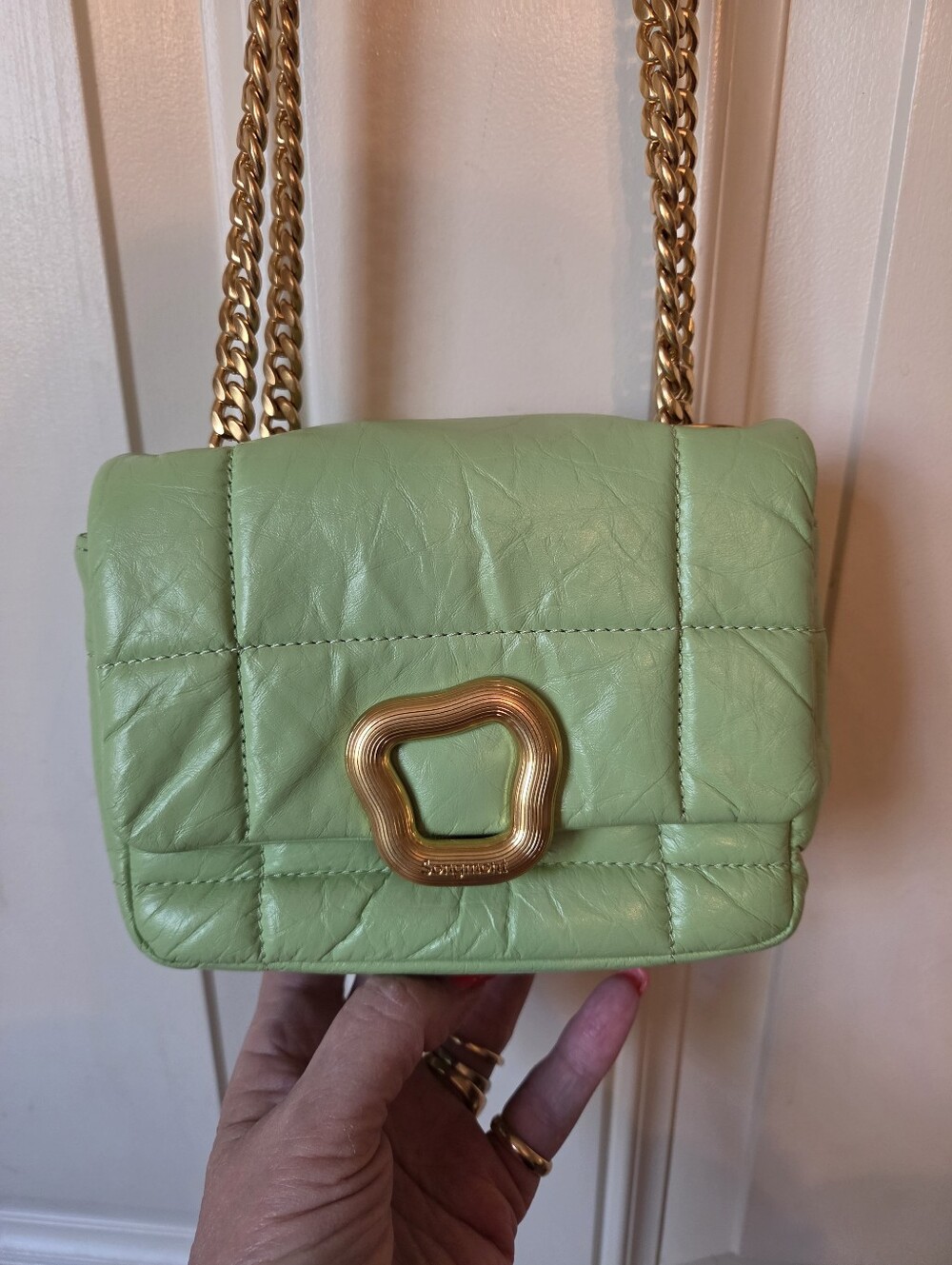 Songmont Mini Chocolate Sh/CB Bag In LT. Green 💚💛